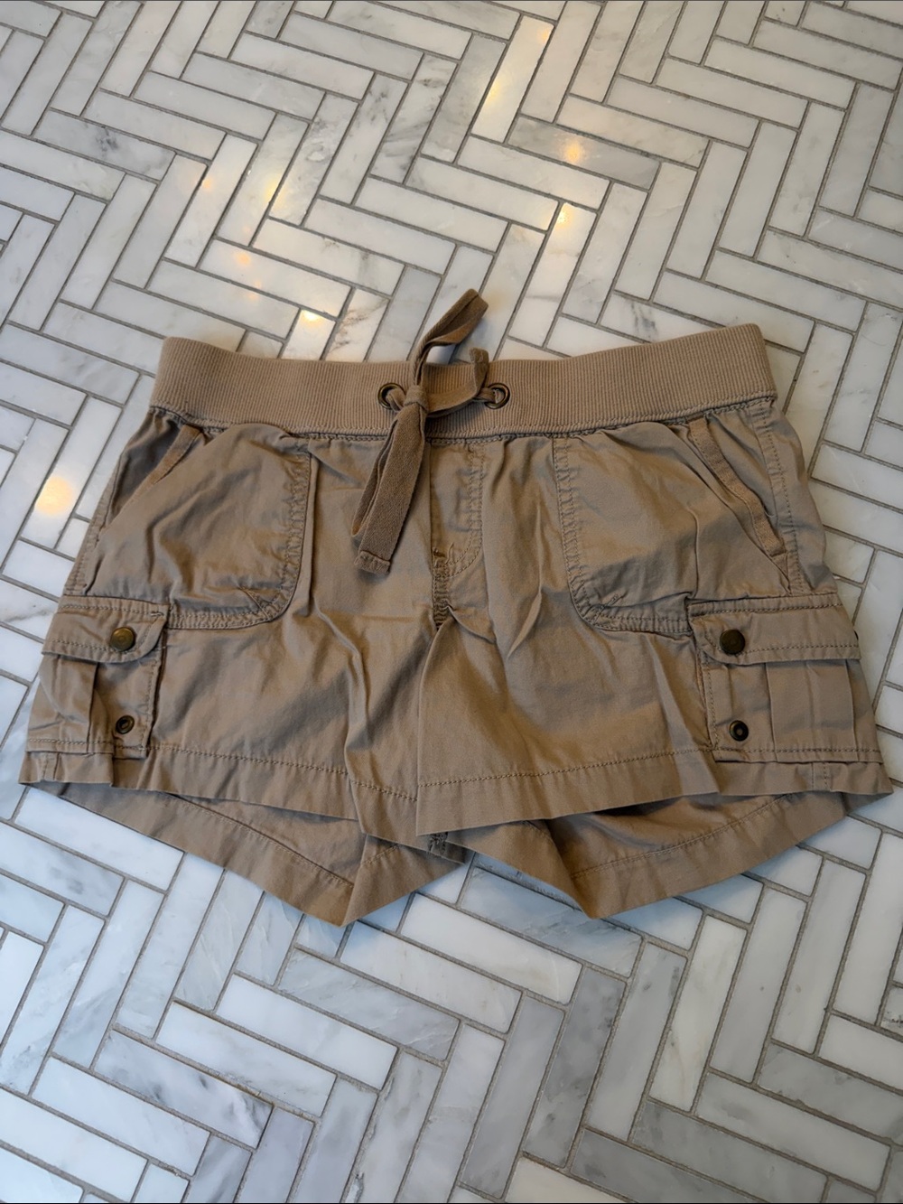 Old Navy Khaki Drawstring Cargo Shorts